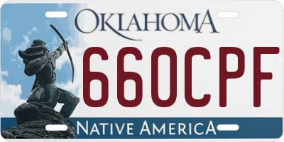 OK license plate 660CPF
