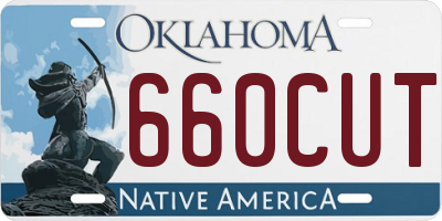 OK license plate 660CUT