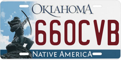 OK license plate 660CVB
