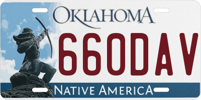 OK license plate 660DAV