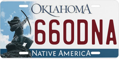 OK license plate 660DNA