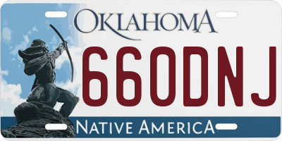 OK license plate 660DNJ