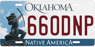 OK license plate 660DNP