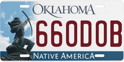OK license plate 660DOB