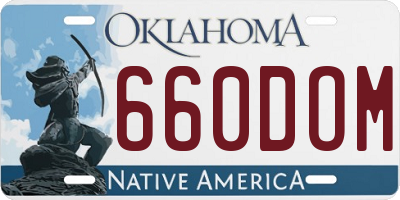 OK license plate 660DOM