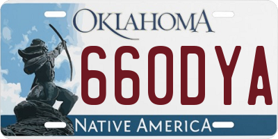 OK license plate 660DYA