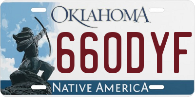 OK license plate 660DYF