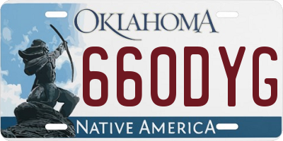 OK license plate 660DYG