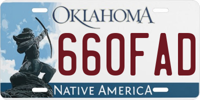 OK license plate 660FAD