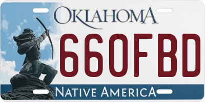 OK license plate 660FBD