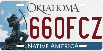 OK license plate 660FCZ