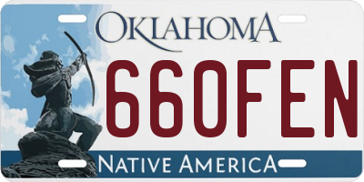 OK license plate 660FEN