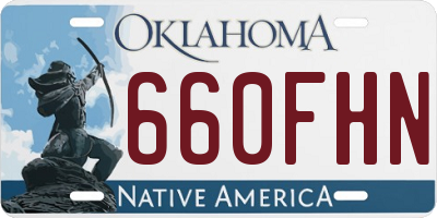 OK license plate 660FHN