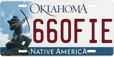 OK license plate 660FIE