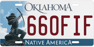 OK license plate 660FIF