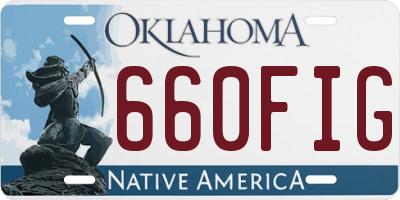 OK license plate 660FIG
