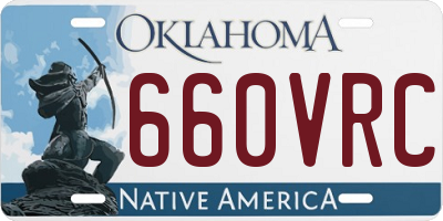 OK license plate 660VRC