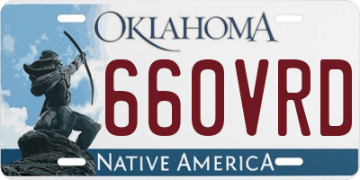 OK license plate 660VRD