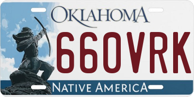 OK license plate 660VRK