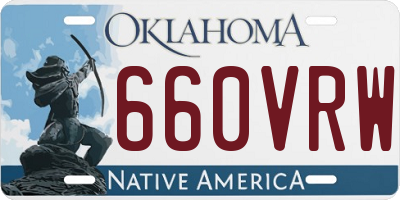 OK license plate 660VRW