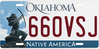 OK license plate 660VSJ