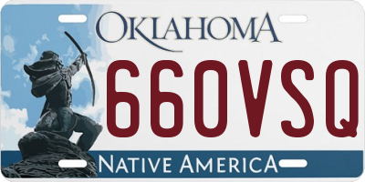 OK license plate 660VSQ
