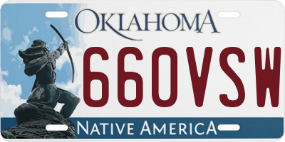 OK license plate 660VSW