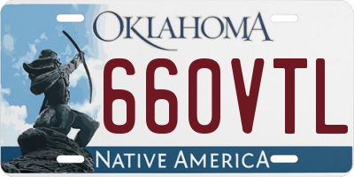 OK license plate 660VTL