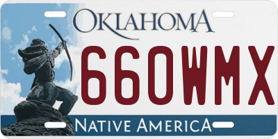 OK license plate 660WMX
