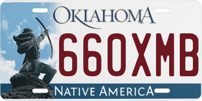 OK license plate 660XMB