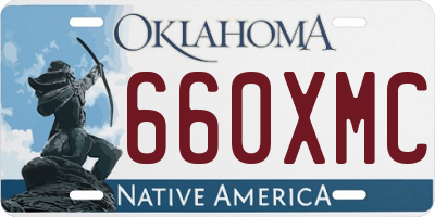 OK license plate 660XMC
