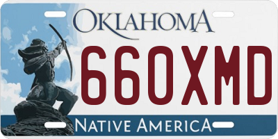 OK license plate 660XMD