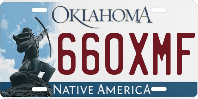 OK license plate 660XMF