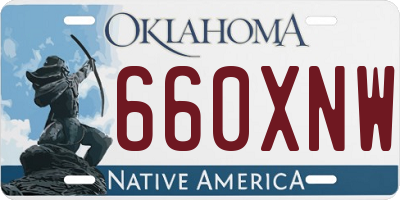 OK license plate 660XNW