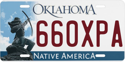 OK license plate 660XPA