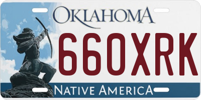 OK license plate 660XRK