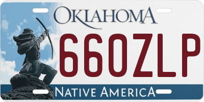 OK license plate 660ZLP