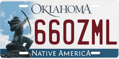 OK license plate 660ZML
