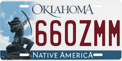 OK license plate 660ZMM