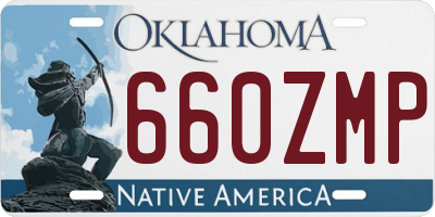 OK license plate 660ZMP