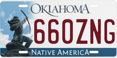 OK license plate 660ZNG