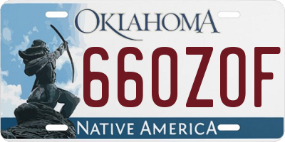 OK license plate 660ZOF