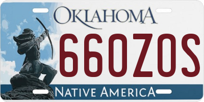 OK license plate 660ZOS