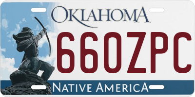 OK license plate 660ZPC