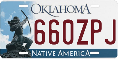 OK license plate 660ZPJ