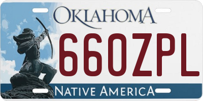 OK license plate 660ZPL