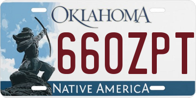 OK license plate 660ZPT