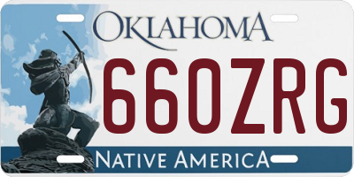 OK license plate 660ZRG