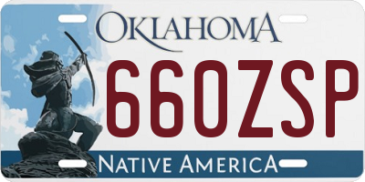 OK license plate 660ZSP