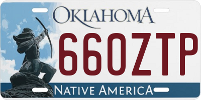 OK license plate 660ZTP